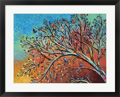 Framed Sunrise Treetop Birds I Print