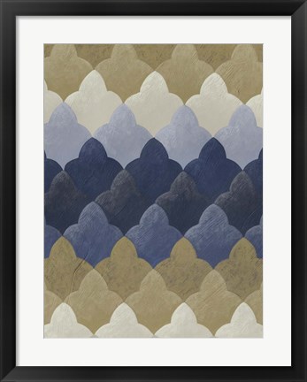 Framed Navy Motif I Print