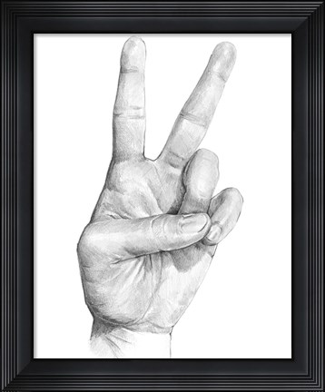 Framed Hand Signs II Print