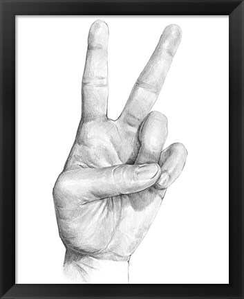 Framed Hand Signs II Print