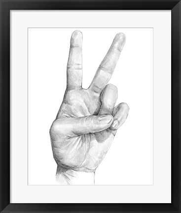 Framed Hand Signs II Print