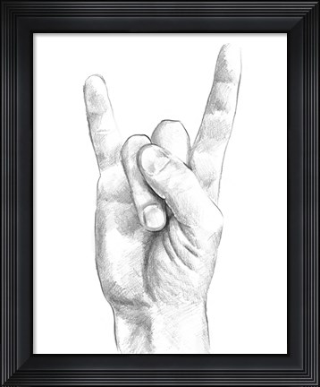 Framed Hand Signs IV Print