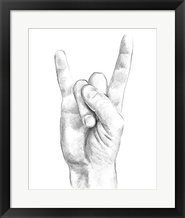 Framed Hand Signs IV Print
