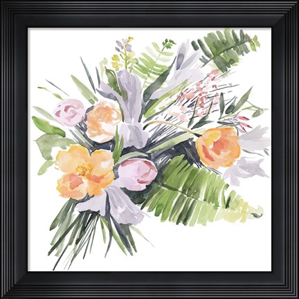 Framed Ferns &amp; Tulips I Print