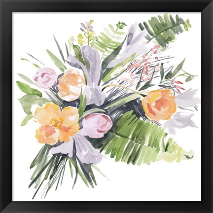 Framed Ferns &amp; Tulips I Print