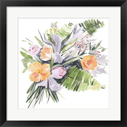 Framed Ferns &amp; Tulips I Print