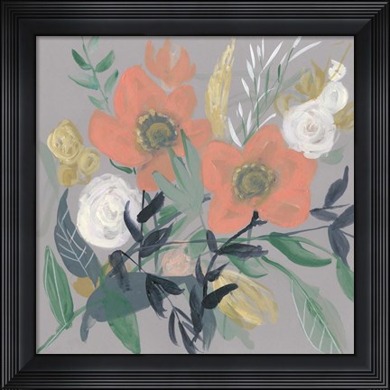 Framed Anemone Jumble I Print