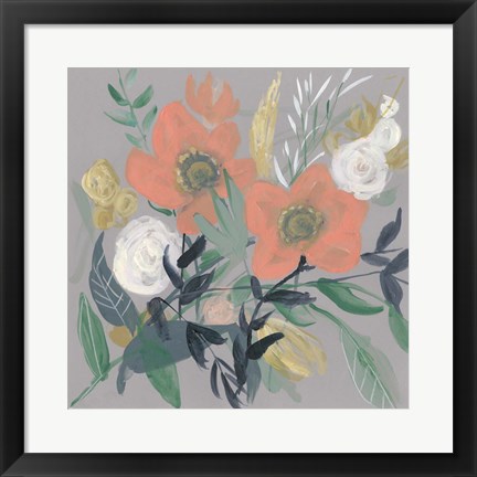 Framed Anemone Jumble I Print