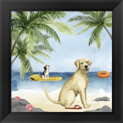 Framed Dogs on Deck II Print