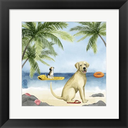 Framed Dogs on Deck II Print