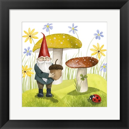 Framed Gnome Neighbors I Print