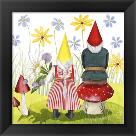 Framed Gnome Neighbors III Print