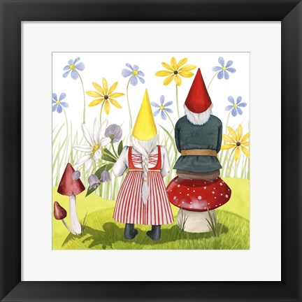 Framed Gnome Neighbors III Print