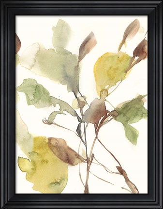 Framed Ebbing Leaves II Print