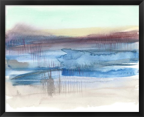 Framed Burgundy Horizon I Print