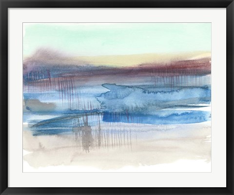 Framed Burgundy Horizon I Print