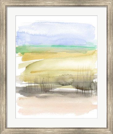Framed Grassy Marsh I Print