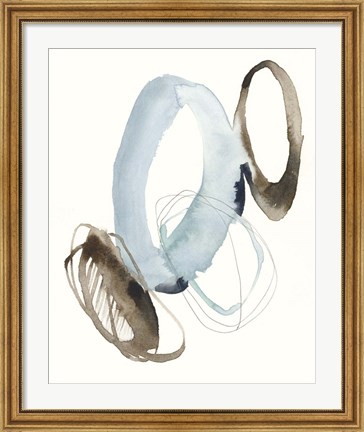 Framed Blue &amp; Umber Rounds II Print
