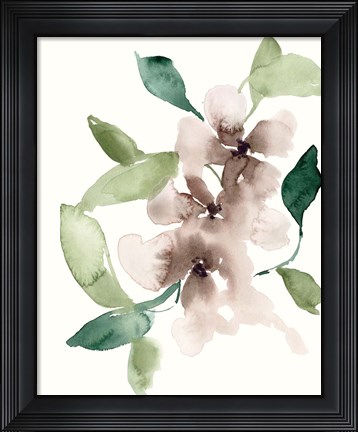 Framed Mauve Flowers I Print