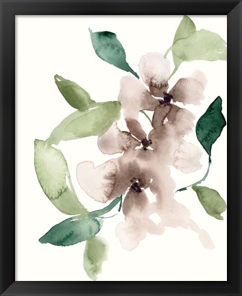 Framed Mauve Flowers I Print