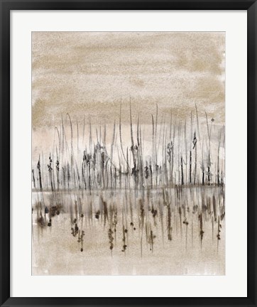 Framed Marshline Reflection I Print