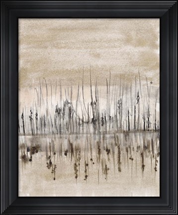 Framed Marshline Reflection I Print
