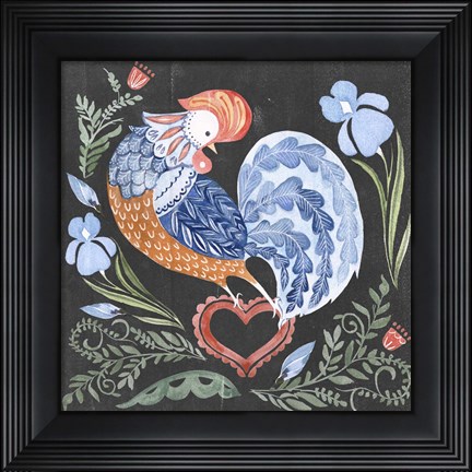 Framed Welcome Folk Garden I Print