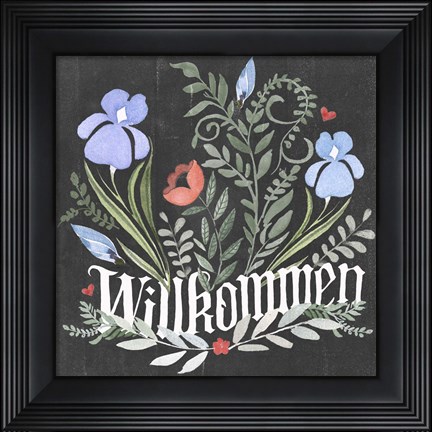 Framed Welcome Folk Garden II Print