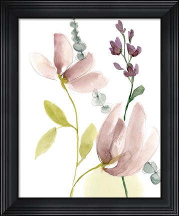 Framed Pastel Flower Composition II Print