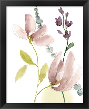 Framed Pastel Flower Composition II Print