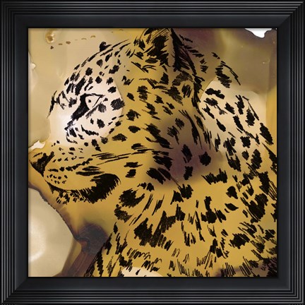Framed Leopard Portrait I Print