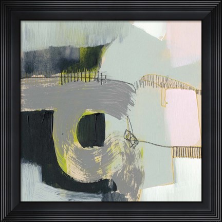 Framed Pastel Strokes I Print