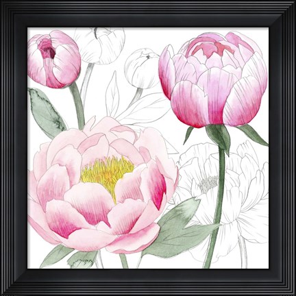Framed May Peonies II Print