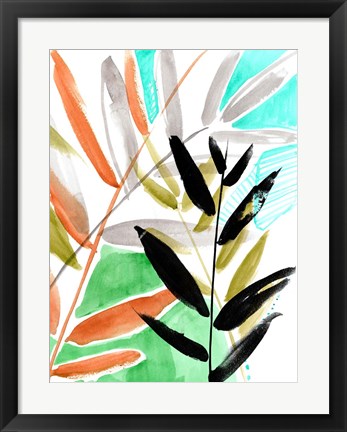 Framed Vivid Fronds I Print