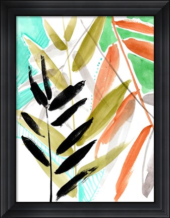 Framed Vivid Fronds II Print