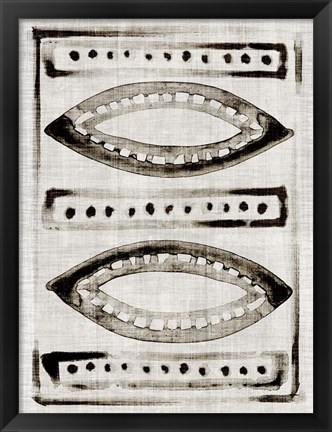 Framed Batik Block Flag II Print