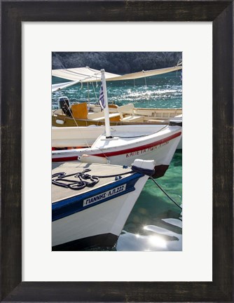Framed Workboats of Corfu, Greece I Print