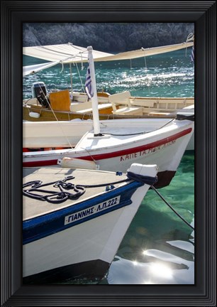 Framed Workboats of Corfu, Greece I Print