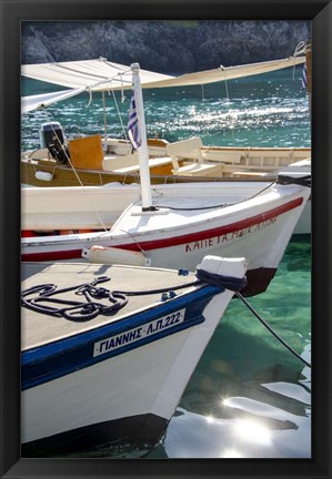 Framed Workboats of Corfu, Greece I Print