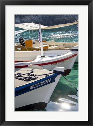 Framed Workboats of Corfu, Greece I Print