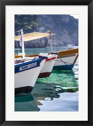 Framed Workboats of Corfu, Greece II Print