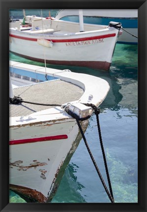 Framed Workboats of Corfu, Greece III Print