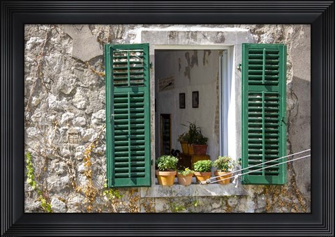 Framed Window View - Kotor, Montenegro Print