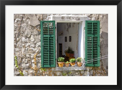 Framed Window View - Kotor, Montenegro Print