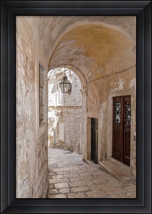 Framed Quiet Passageway - Kotor, Montenegro Print