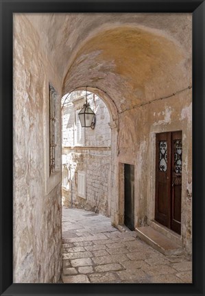 Framed Quiet Passageway - Kotor, Montenegro Print