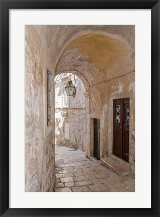 Framed Quiet Passageway - Kotor, Montenegro Print