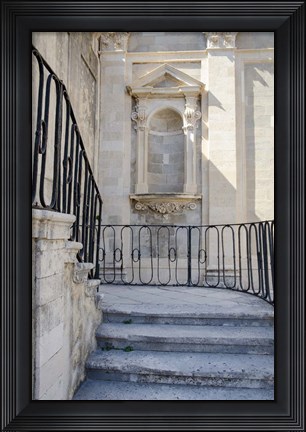 Framed Courtyard Splendor - Dubrovnik, Croatia Print