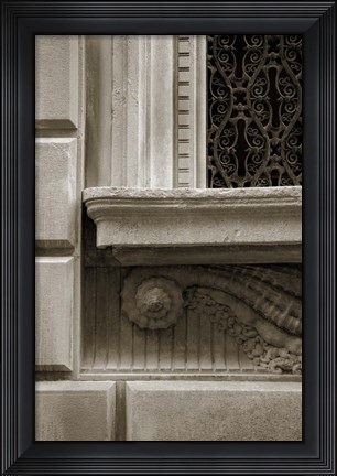 Framed Architecture Detail in Sepia I Print