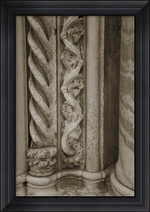 Framed Architecture Detail in Sepia III Print
